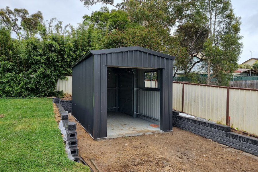 small backyard steel shed